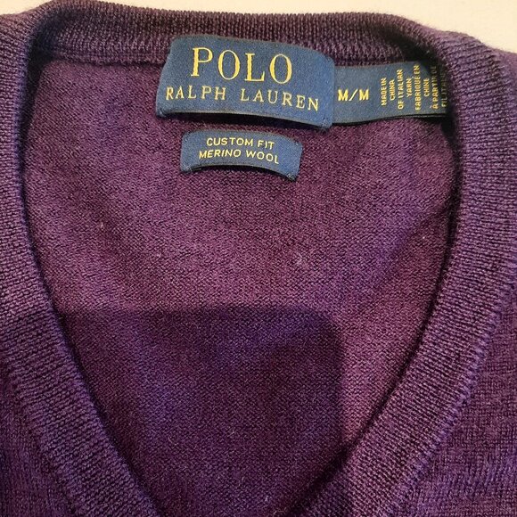 Polo Ralph Lauren - Custim Fit Merino Wool V neck sweater - Women's Medium - Picture 1 of 7